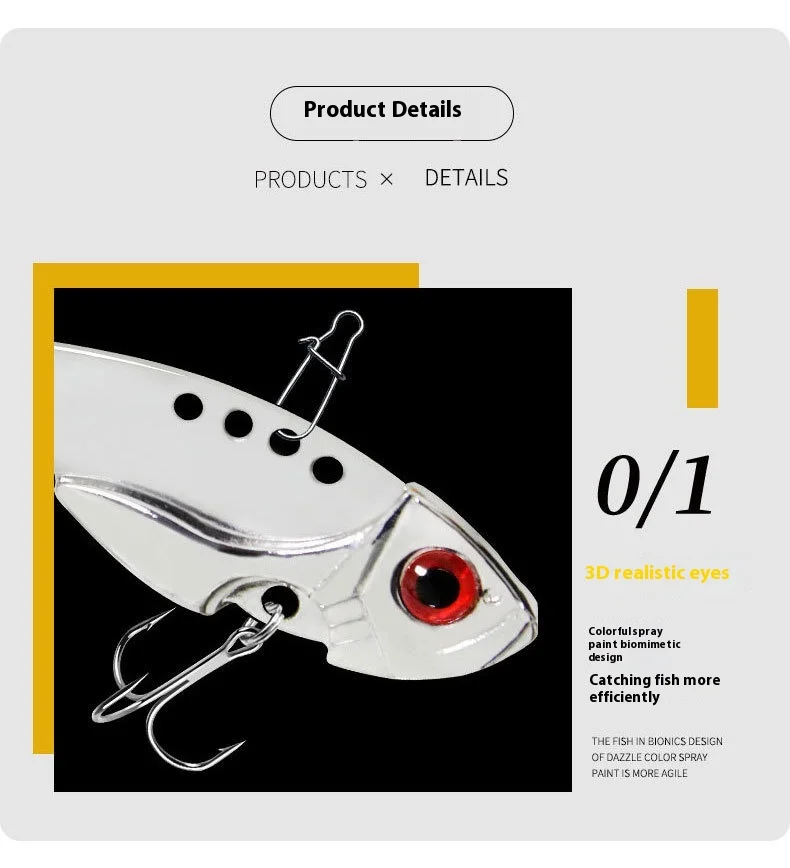 Long-Range 7G/12G Treble Hook Bass Fish Bait Full Swim Layer Vib ABS Pencil Lure - view 12