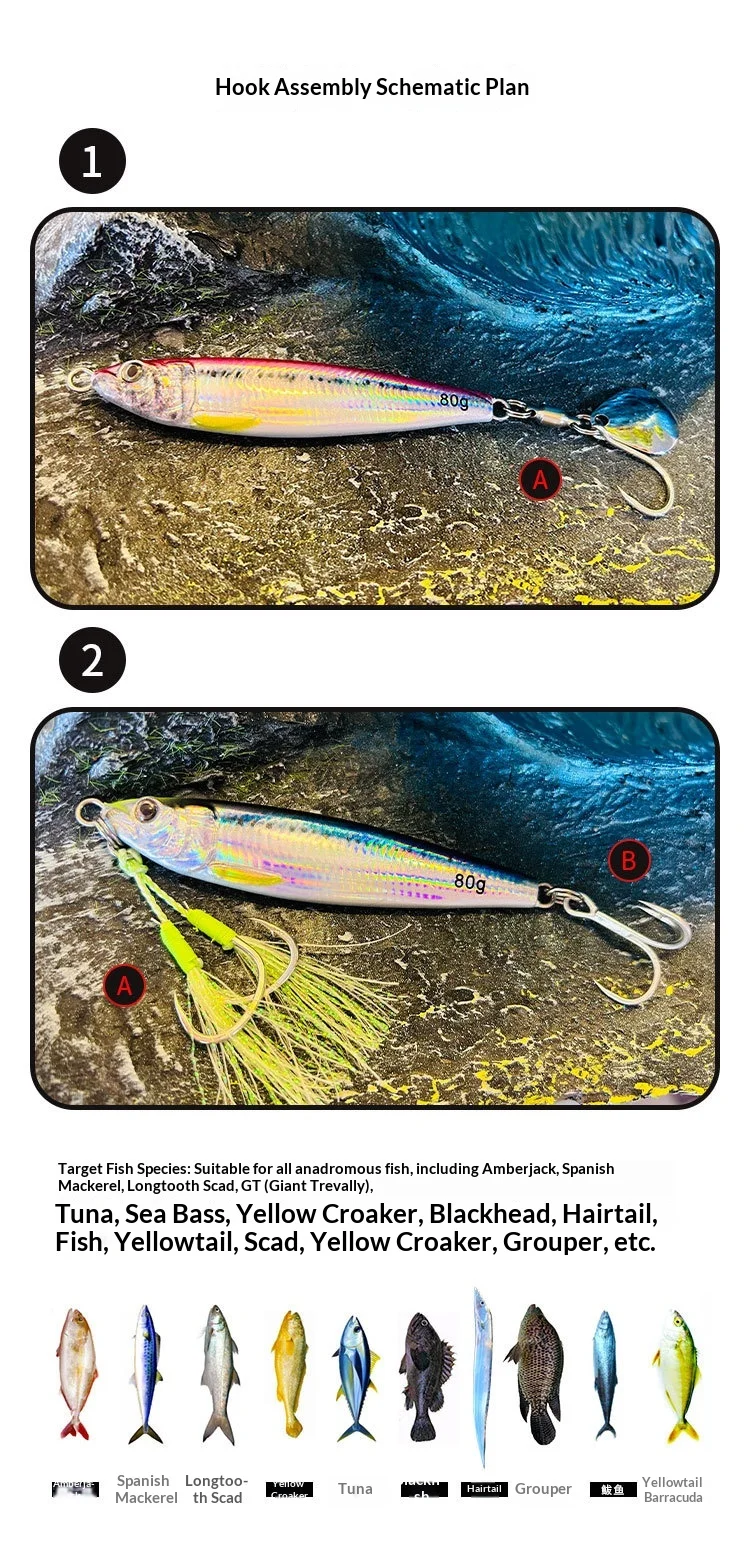 Lure UV Metal Jig Little Sprite 3D Printed Iron Plate Bare ABS Pencil Lure - view 7