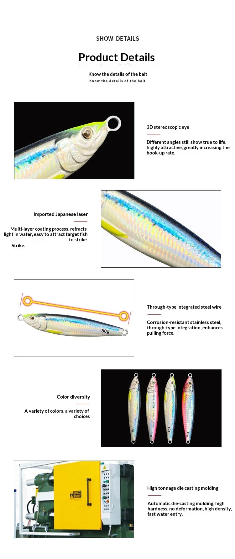 Lure UV Metal Jig Little Sprite 3D Printed Iron Plate Bare ABS Pencil Lure - view 8