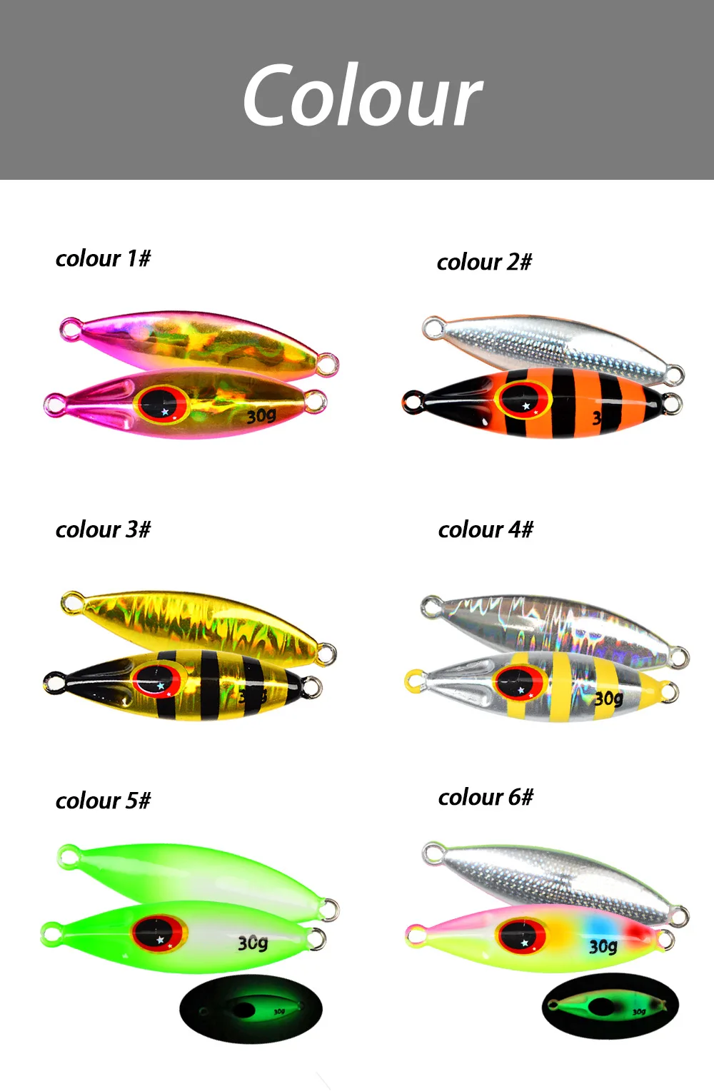 Cheery Deep Sea Slow Pitch Jig 20-120g Sinking Baitcasting Lure ABS Pencil Lure - view 6