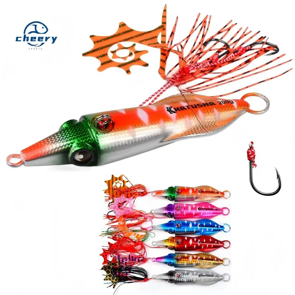 CHEERY Printed Big Hard Squid Shape Jig Fishing Lure Weights