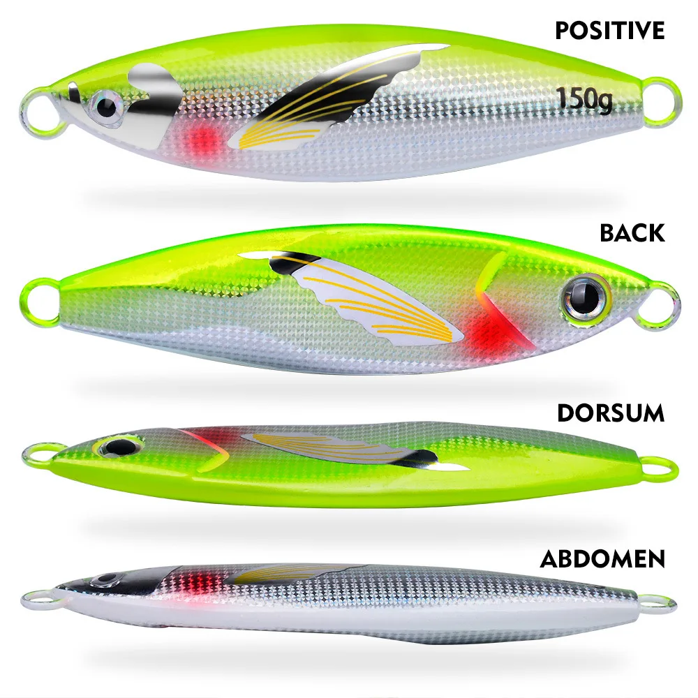 CHEERY 30-150g Slow Sinking Metal Jigging Fishing Lure Wing Laser ABS Pencil Lure - view 11