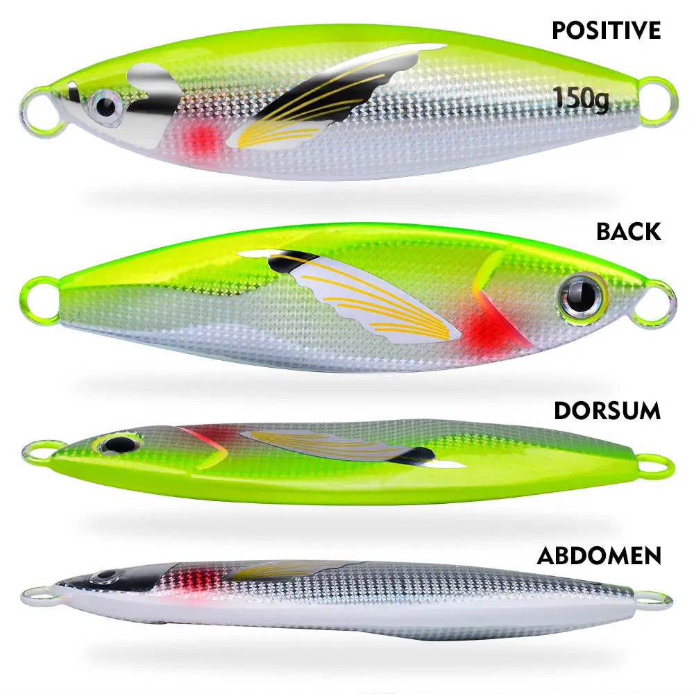 CHEERY 30-150g Slow Sinking Metal Jigging Fishing Lure Wing Laser ABS Pencil Lure - view 2