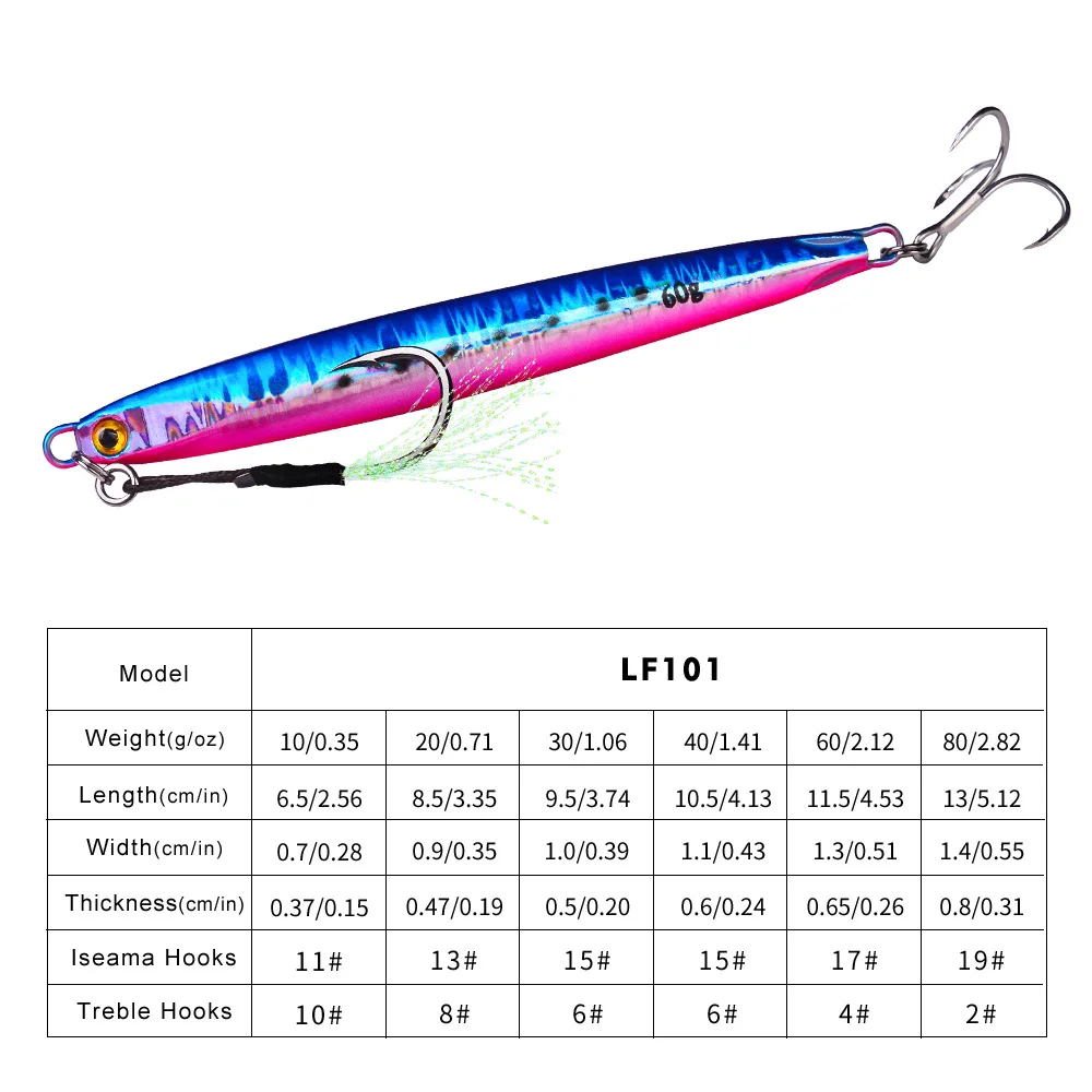 CHEERY 40g Metal Luminous Slow Pitch Fishing Jig Lure Deep ABS Pencil Lure - view 10