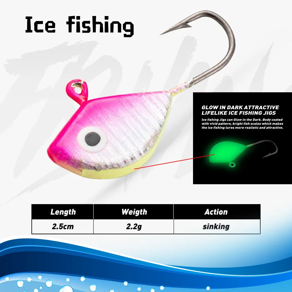CHEERY Mini Teardrop Glow in Dark Micro Jig Head with 3D Eyes, ABS Pencil Lure - view 12