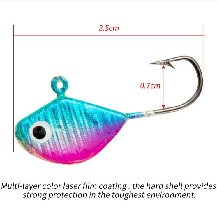 CHEERY Mini Teardrop Glow in Dark Micro Jig Head with 3D Eyes, ABS Pencil Lure - view 13