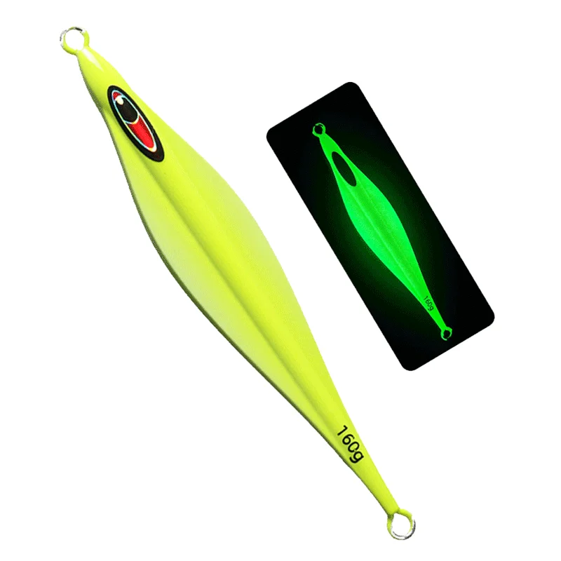 CHEERY 160g~400g Luminous Slow Jig Metal Fishing Lure Lead Plated