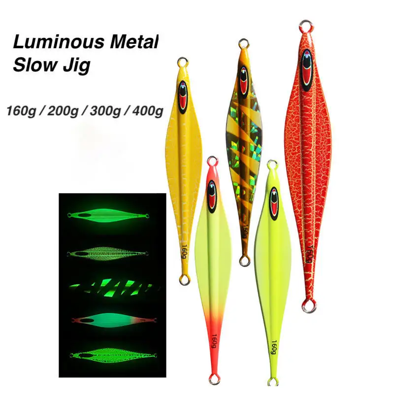 CHEERY 160g~400g Luminous Slow Jig Metal Fishing Lure Lead Plated ABS Pencil Lure - view 8
