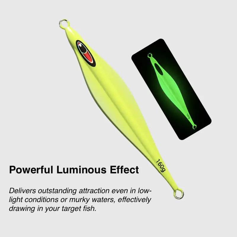 CHEERY 160g~400g Luminous Slow Jig Metal Fishing Lure Lead Plated ABS Pencil Lure - view 9