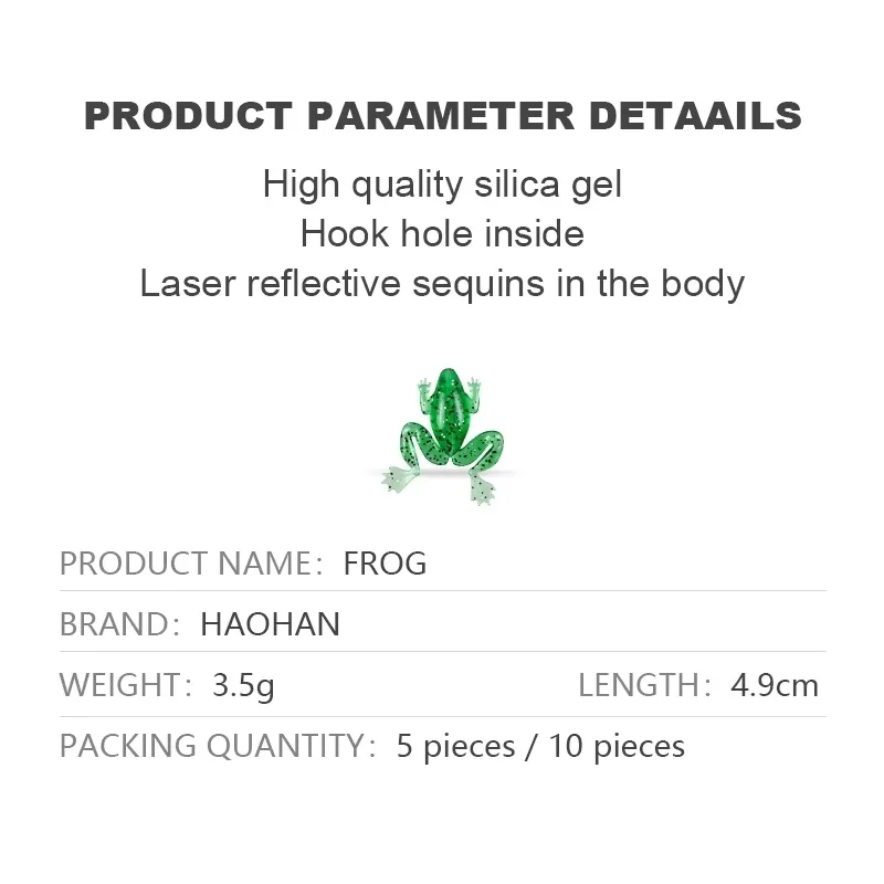 49 mm 3.5 g Frog Silicone ABS Pencil Lure - view 13