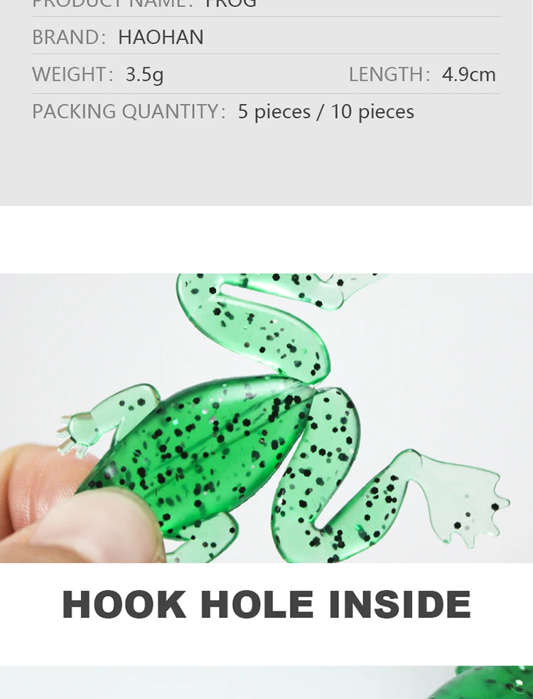 49 mm 3.5 g Frog Silicone ABS Pencil Lure - view 2