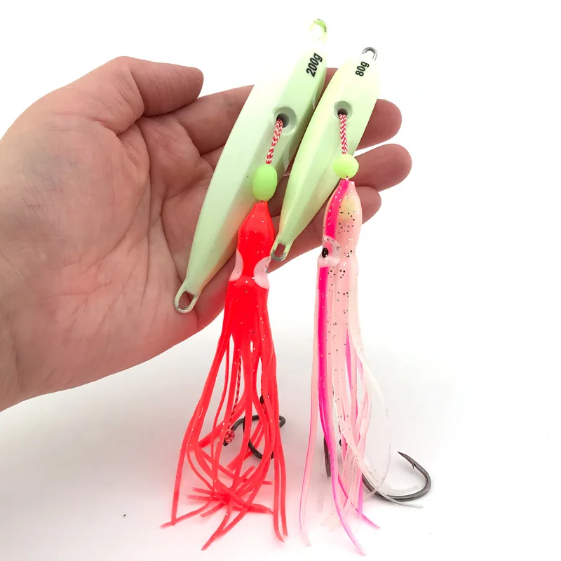 Cheery 40g-200g Fishing Bait Artificial Metal Octopus Squid