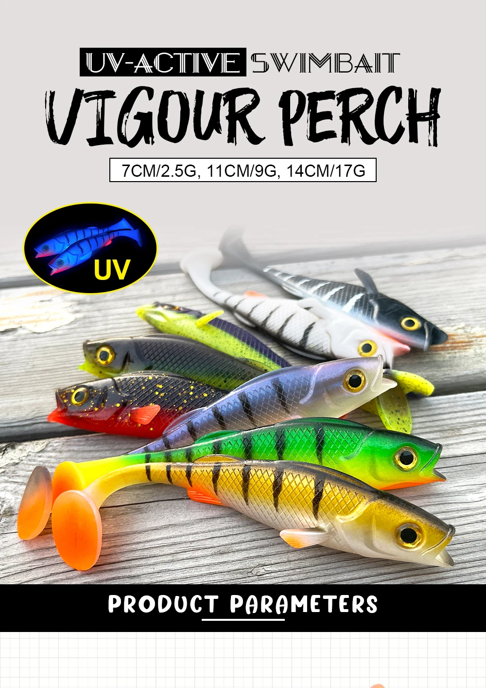 Cheey Spinopler Fishing Bait 7cm-14cm T Bass UV Rubber Shrimp ABS Pencil Lure - view 6