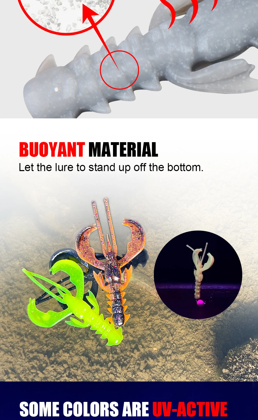 CHEERY Agile Shrimp Soft Lure UV TPE / TPR Floating Fishing Bait ABS Pencil Lure - view 9