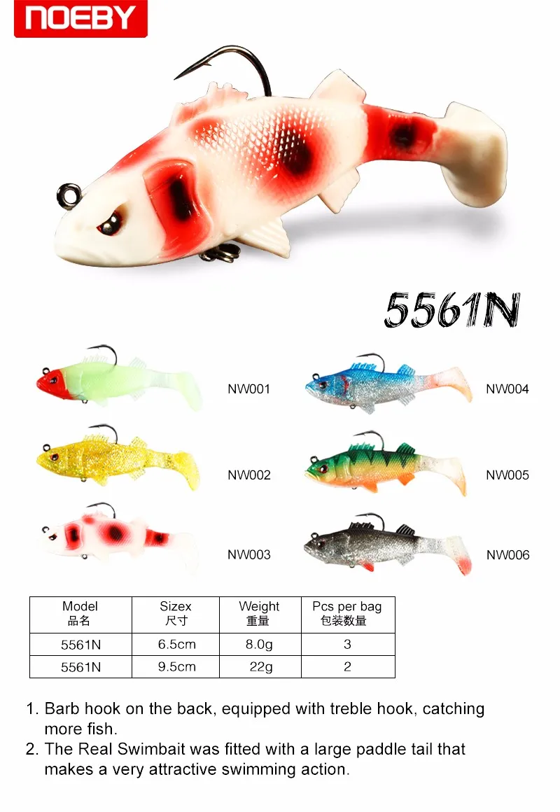 Noeby Stock Lead Head Soft Vibe Soft Lure ABS Pencil Lure - view 11