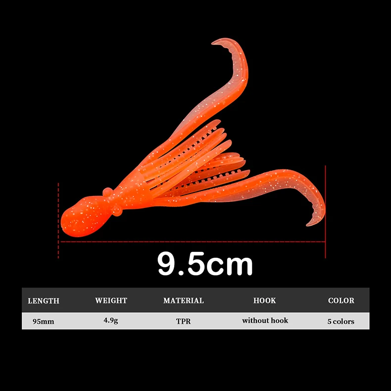Cheery 4.9 g Squid Fishing Bait 5 Luminous 95 mm Soft TPR for ABS Pencil Lure - view 10