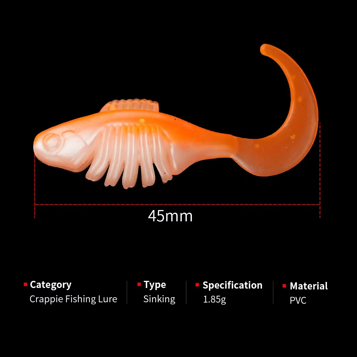 Cheery 15 / 4.5 cm Soft Lure Curly Tail Fishing Bait, for ABS Pencil Lure - view 2