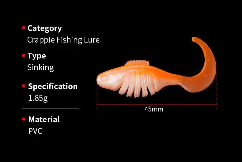 Cheery 15 / 4.5 cm Soft Lure Curly Tail Fishing Bait, for ABS Pencil Lure - view 12
