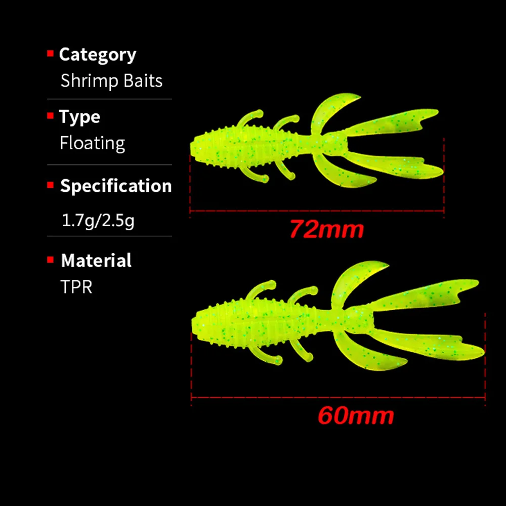 Cheery TPR Shrimp 10 1.7g/6cm 2.5g/7.2cm Soft Lure Fishing Bait ABS Pencil Lure - view 17