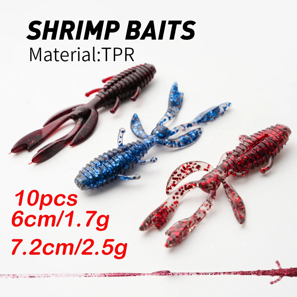 Cheery TPR Shrimp 10 1.7g/6cm 2.5g/7.2cm Soft Lure Fishing Bait ABS Pencil Lure - view 1