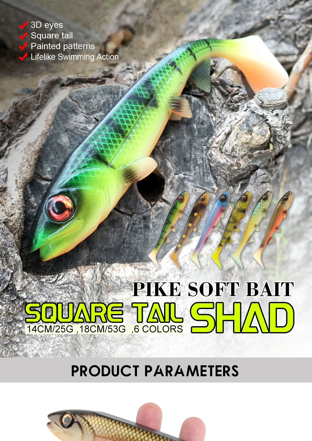 CHEERY Spinpoler Fishing Bait 14cm/18cm Soft Shrimp Artificial ABS Pencil Lure - view 9