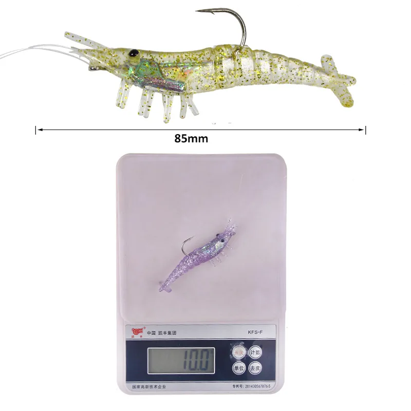 3pcs Luya 10g/8.5 cm Silicone Shrimp Hooks Soft ABS Pencil Lure - view 9