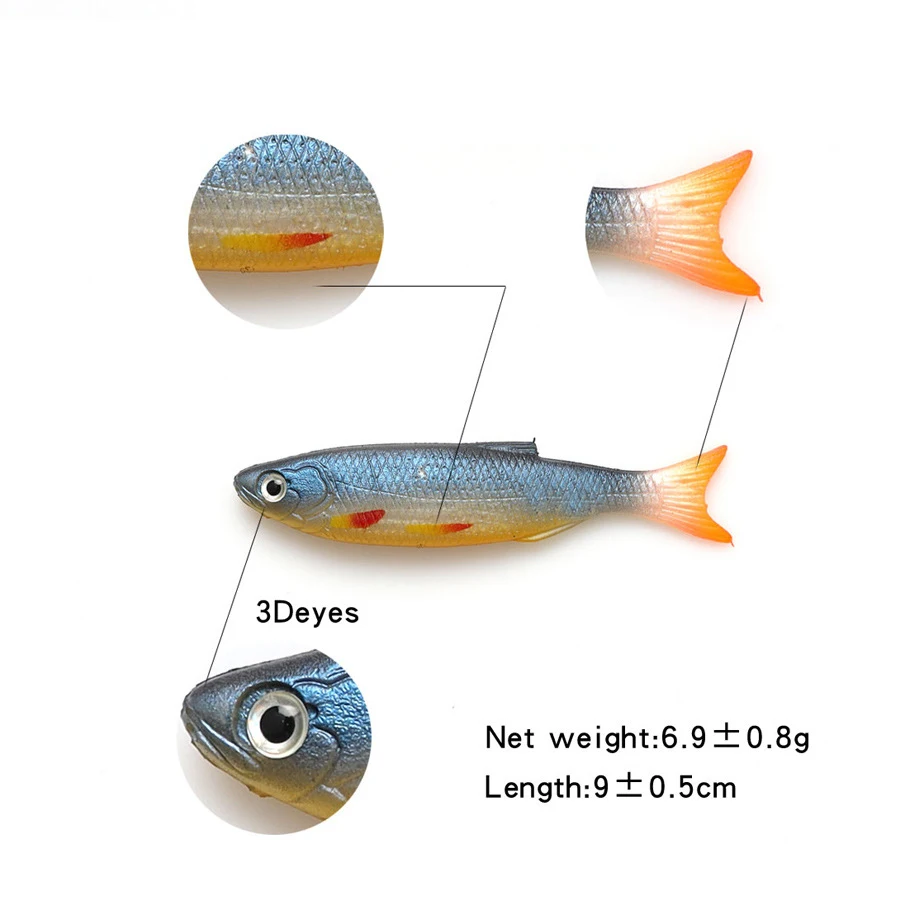 Cheery 9 cm 7g 3D Tuna Trolling Plastic Silicone Bream Bass Trout Soft Lure ABS Pencil Lure - view 3