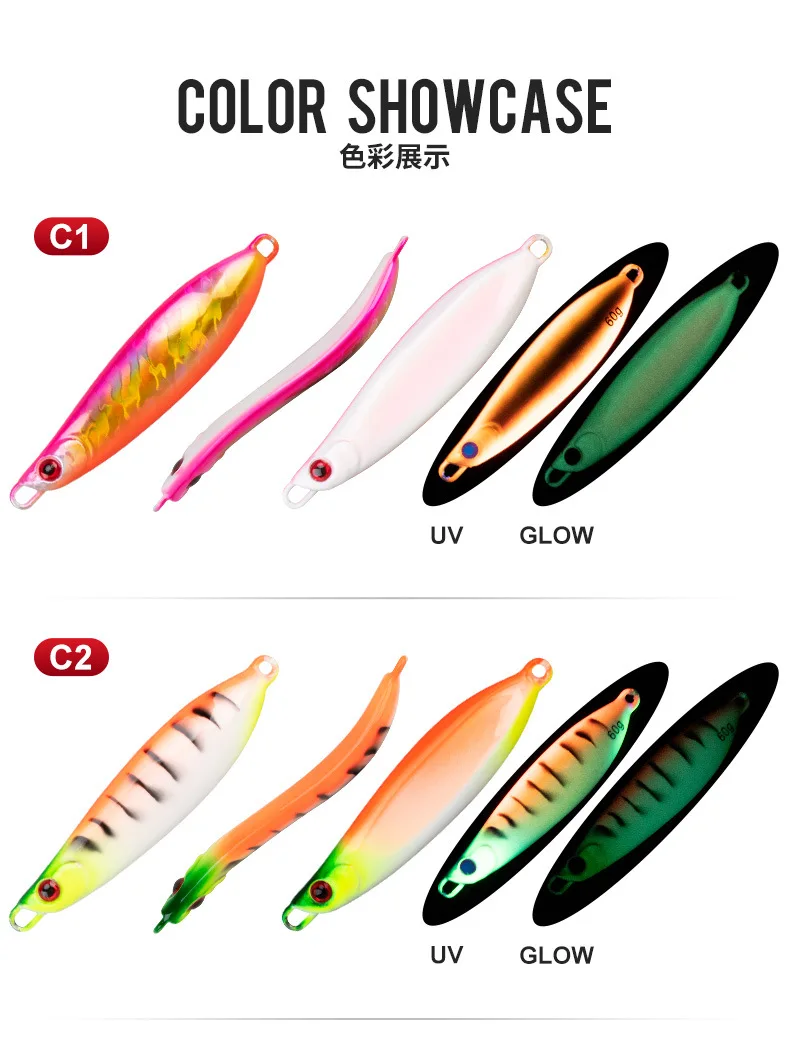 Sea Fishing Metal Jig S Bass Cod Glow in the Dark Boat ABS Pencil Lure - view 15