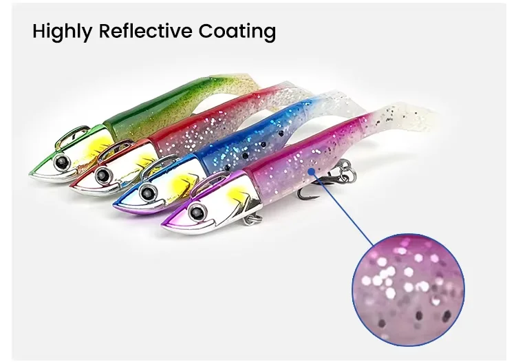 Luminous Paddle Tail Bass Fishing Bait 30g/37g/43g Rubber ABS Pencil Lure - view 4