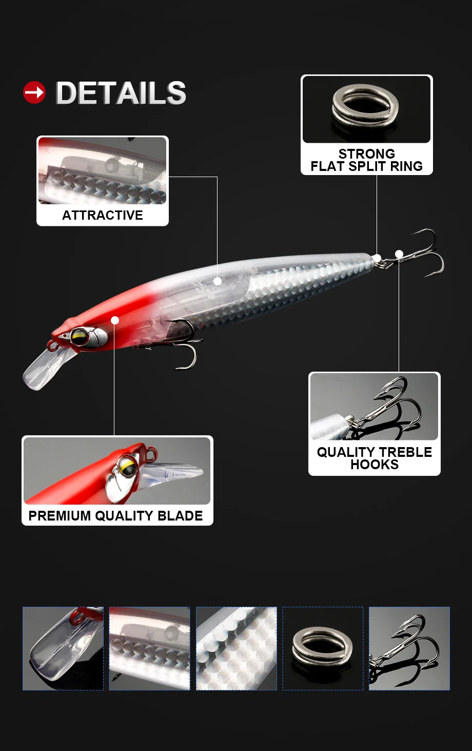 130mm 18 5g New Scales Flashing 130 mm 18.5g min Plastic Fure Bass Soft Lure ABS Pencil Lure - view 11