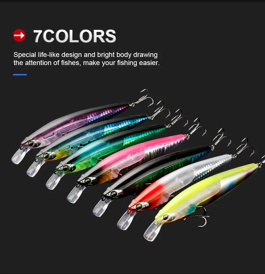130mm 18 5g New Scales Flashing 130 mm 18.5g min Plastic Fure Bass Soft Lure ABS Pencil Lure - view 12