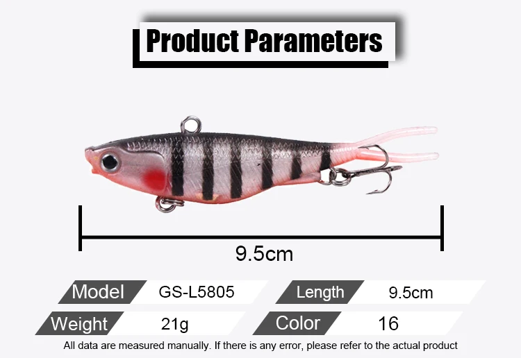 16 95 mm 0.74 Vibe Lure Soft Plastic Fishing Bait TPR ABS Pencil Lure - view 3