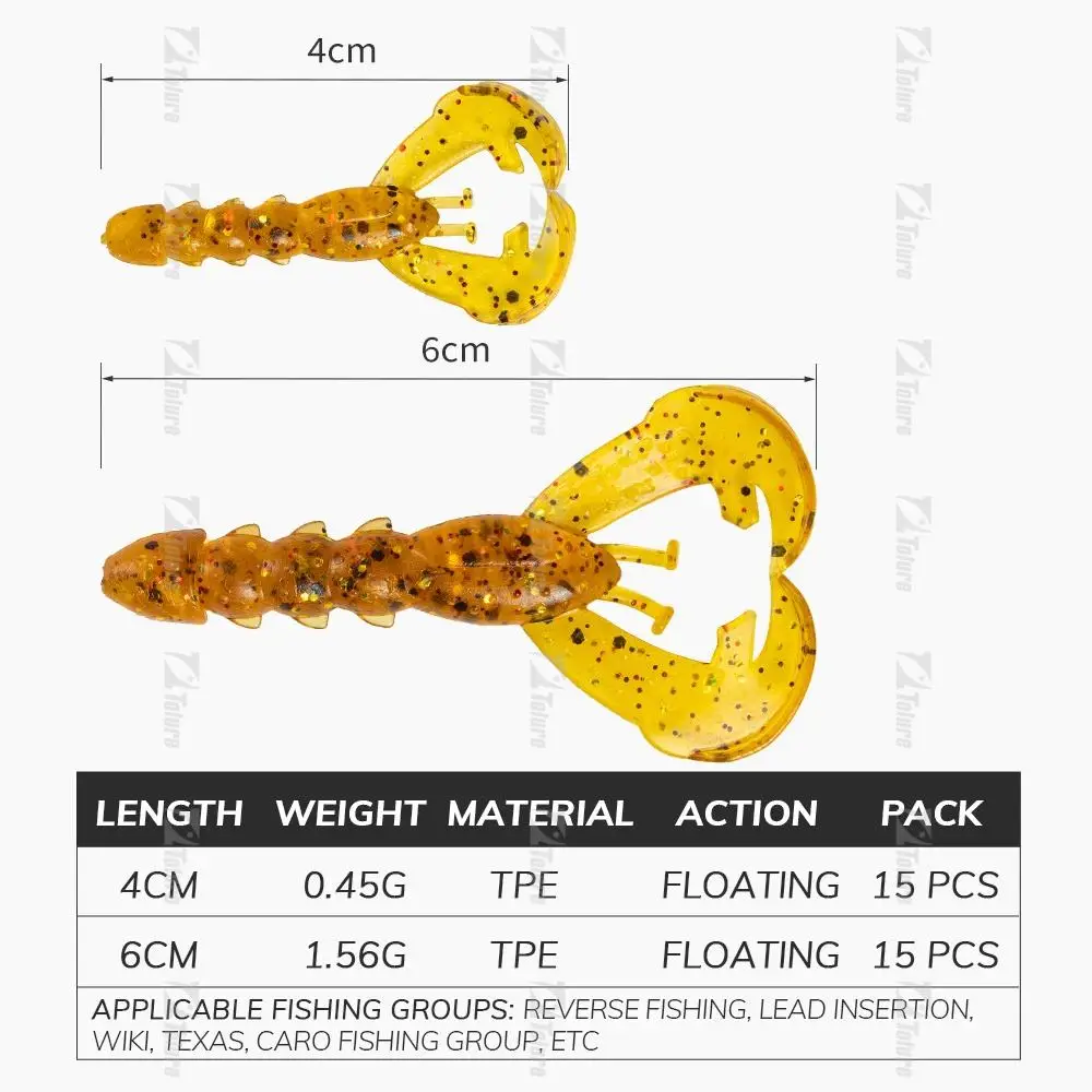 1 / TPR Soft Fishing Bait Shrimp Plastic 4 cm /0.45 g Saltwater ABS Pencil Lure - view 8