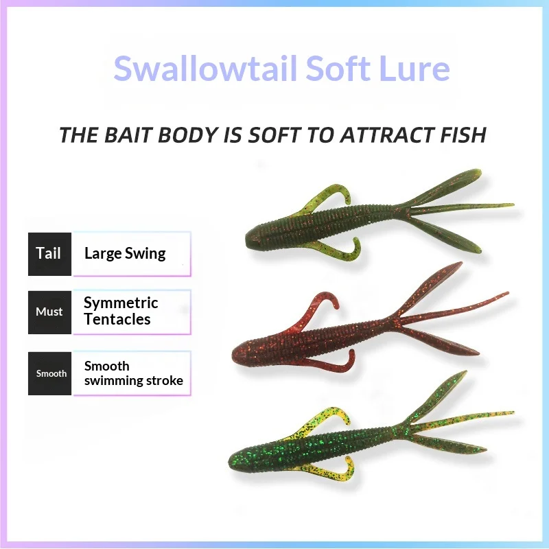 6 pack of Soft Lure Bass Worm ABS Pencil Lure - view 8