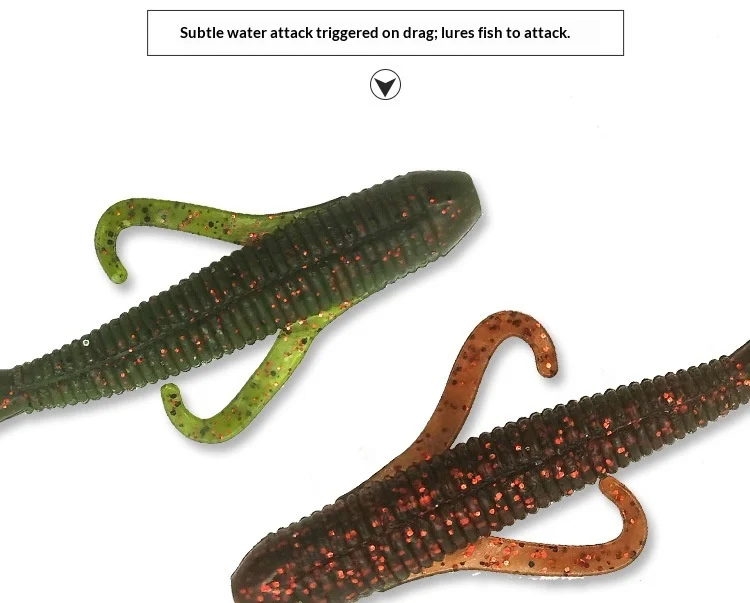 6 pack of Soft Lure Bass Worm ABS Pencil Lure - view 18