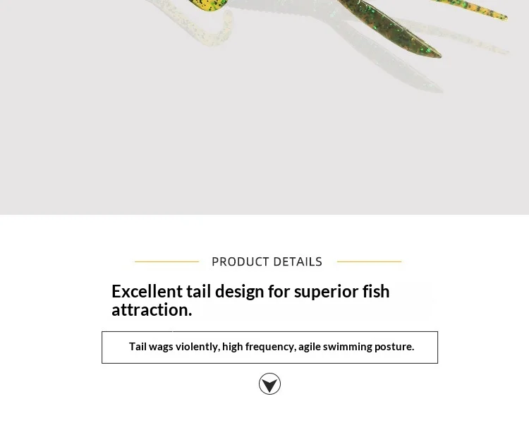 6 pack of Soft Lure Bass Worm ABS Pencil Lure - detail 2