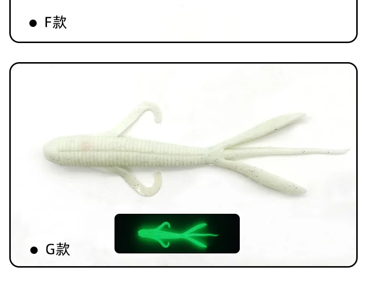6 pack of Soft Lure Bass Worm ABS Pencil Lure - detail 3
