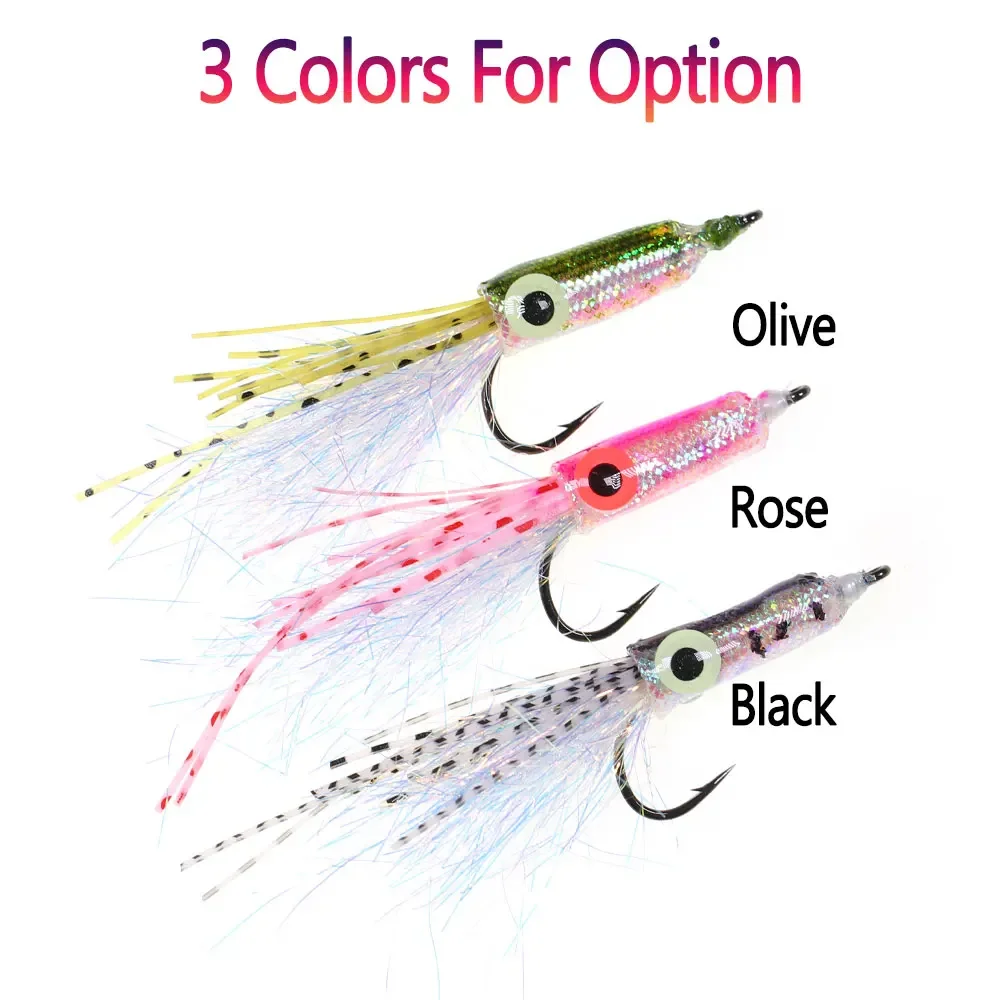 3D Glow in the Dark Squid Rubber Metal Trout Bass Fishing Bait ABS Pencil Lure - view 3