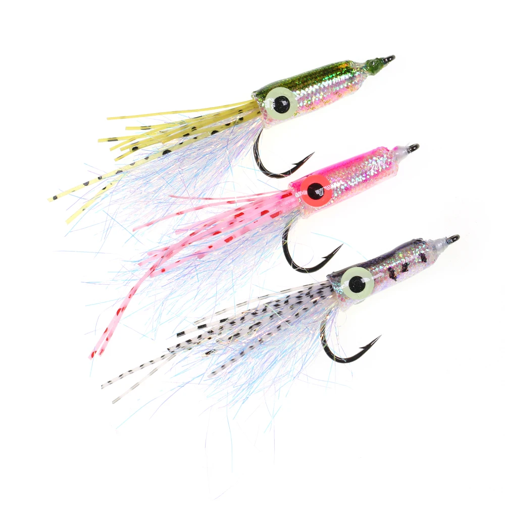 3D Glow in the Dark Squid Rubber Metal Trout Bass Fishing Bait ABS Pencil Lure - view 7