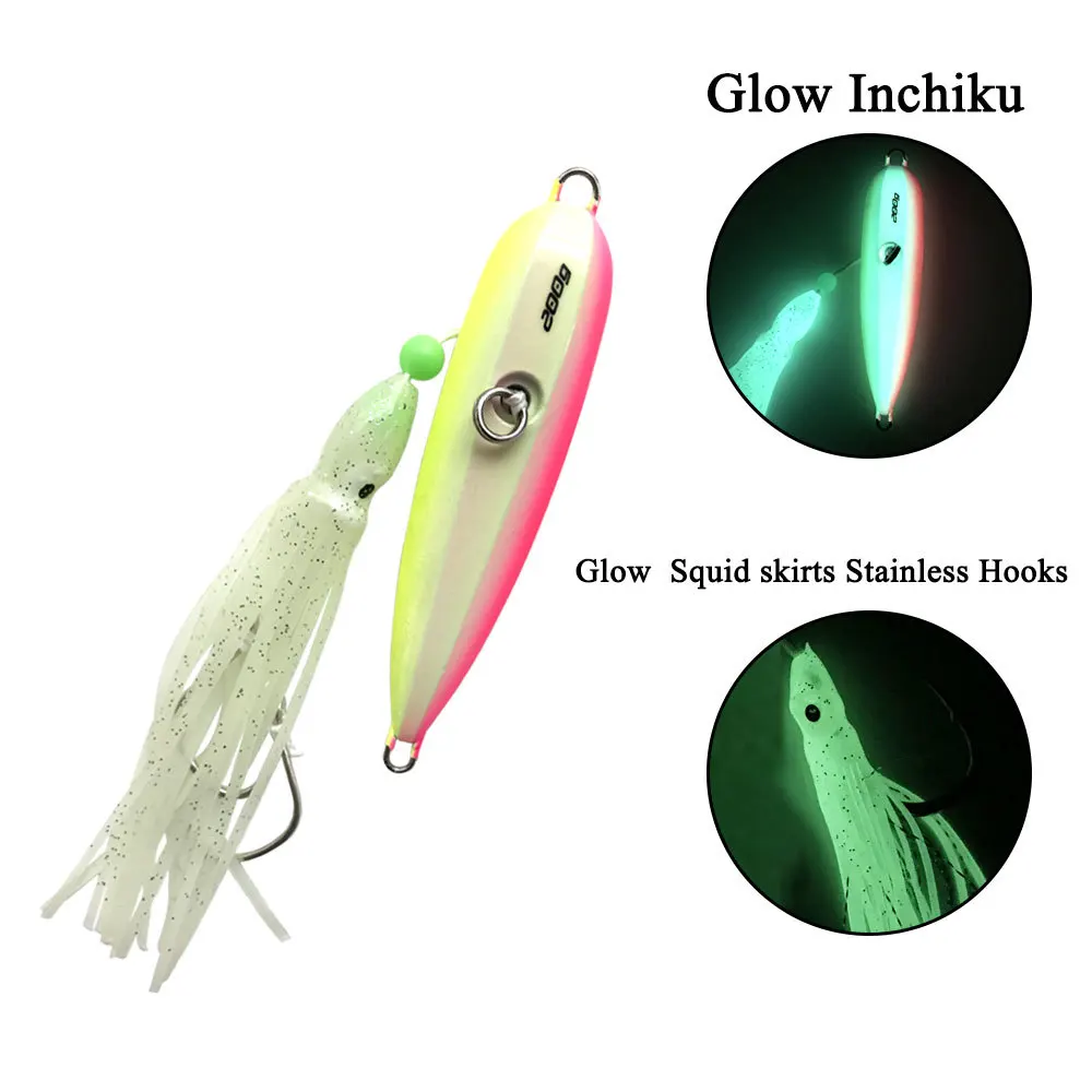 80g Glow in the Dark Octopus Squid Shrimp Silicone ABS Pencil Lure - view 16