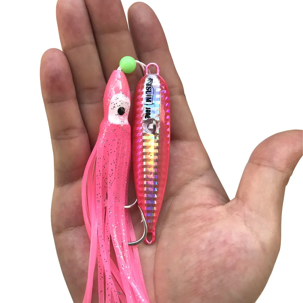 80g Glow in the Dark Octopus Squid Shrimp Silicone ABS Pencil Lure - view 6