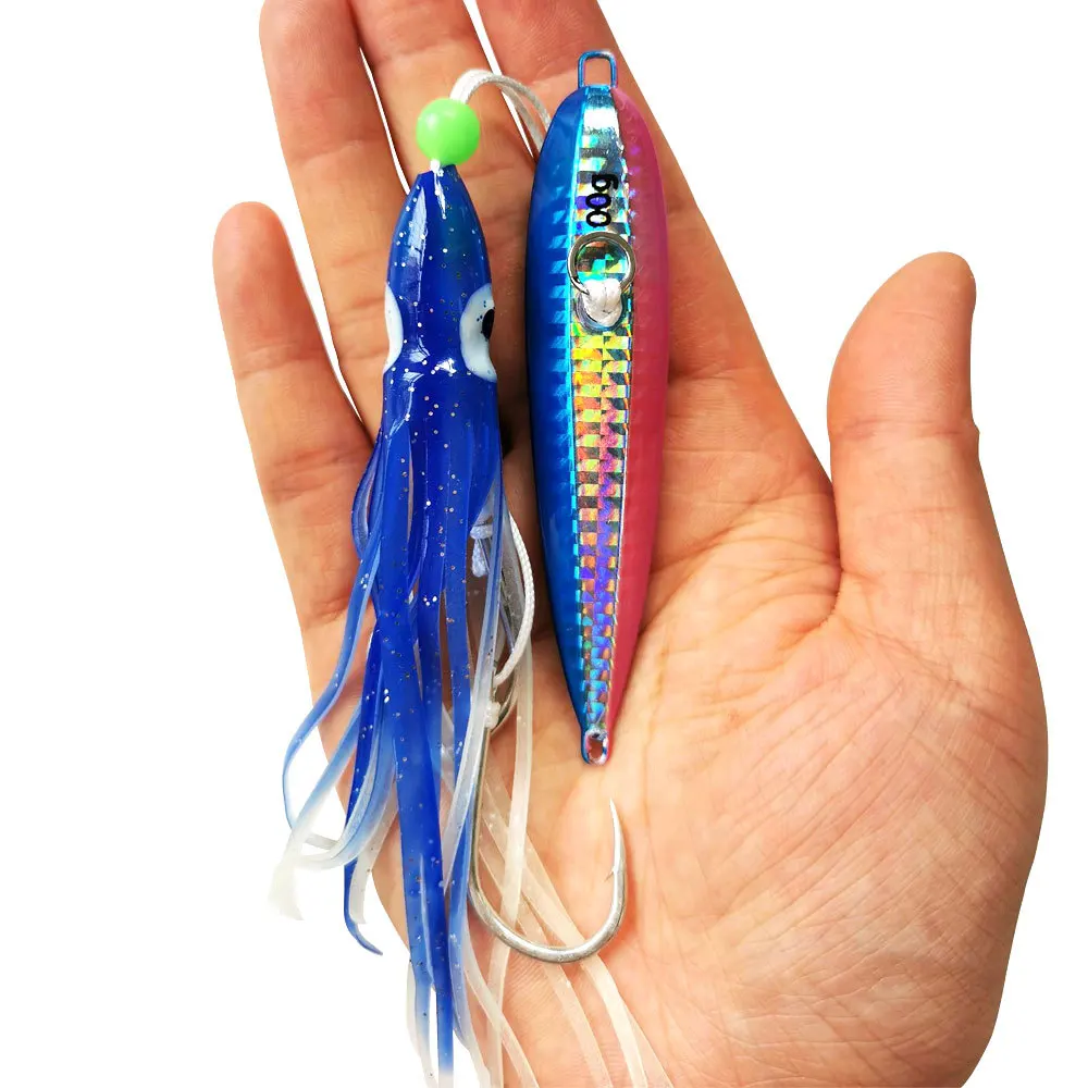 80g Glow in the Dark Octopus Squid Shrimp Silicone ABS Pencil Lure - view 7