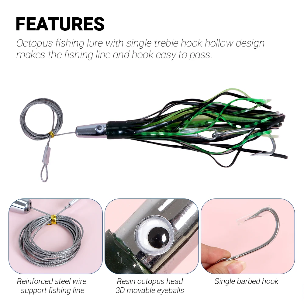 Saltwater Octopus Trolling Fishing Lure 60g ABS Pencil Lure - view 16