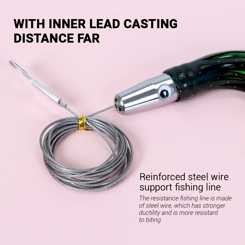Saltwater Octopus Trolling Fishing Lure 60g ABS Pencil Lure - view 7