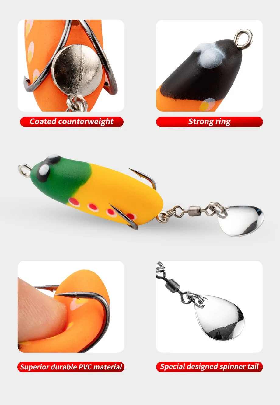 Cheery WEI Frog Lure 4cm 5g Fishing Bait Soft ABS Pencil Lure - view 6