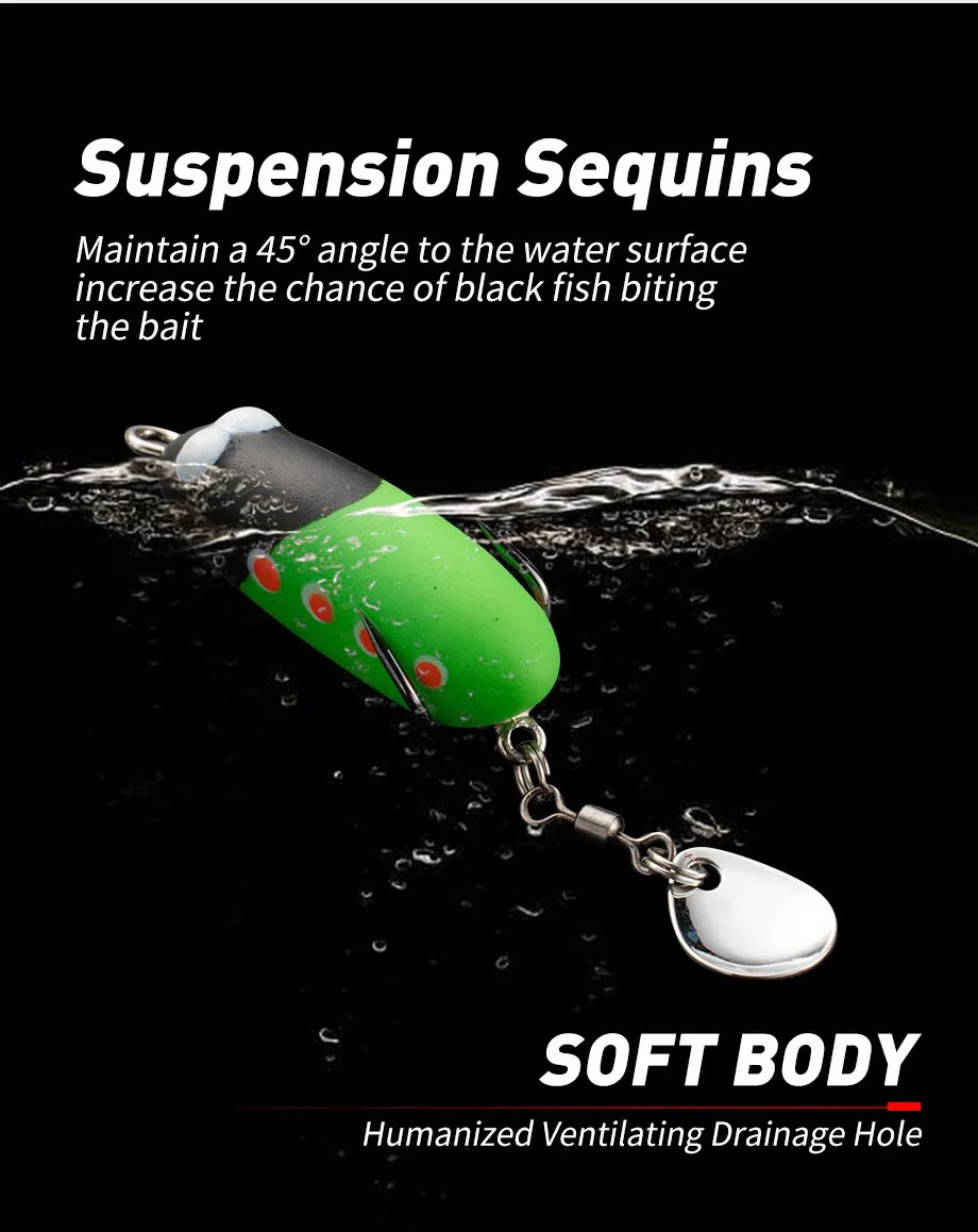 Cheery WEI Frog Lure 4cm 5g Fishing Bait Soft ABS Pencil Lure - view 9