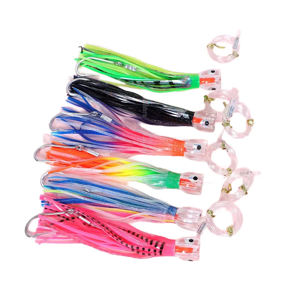 9Inch Resin Head for Ocean with 9, Carbon Steel, Marlin Tuna Soft Lure