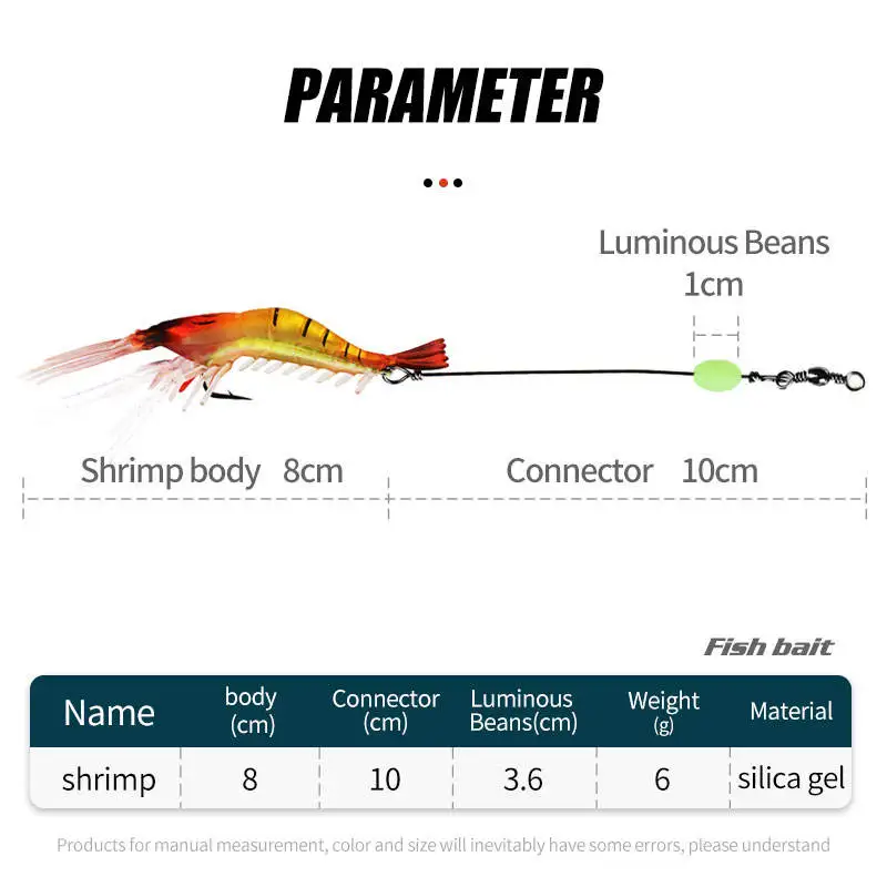 Cheery Set Luminous Shrimp Sabiki Silicone Plastic ABS Pencil Lure - view 5