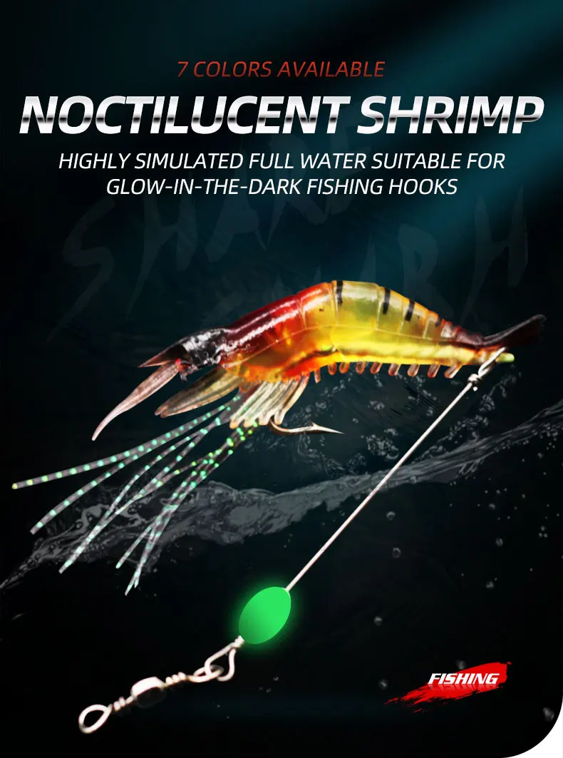 Cheery Set Luminous Shrimp Sabiki Silicone Plastic ABS Pencil Lure - view 7