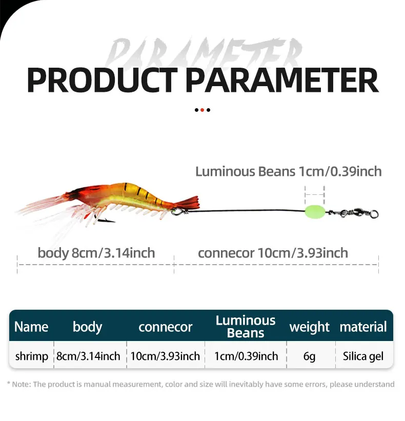 Cheery Set Luminous Shrimp Sabiki Silicone Plastic ABS Pencil Lure - view 8